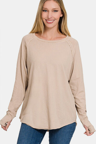 Zenana Mocha LS Top