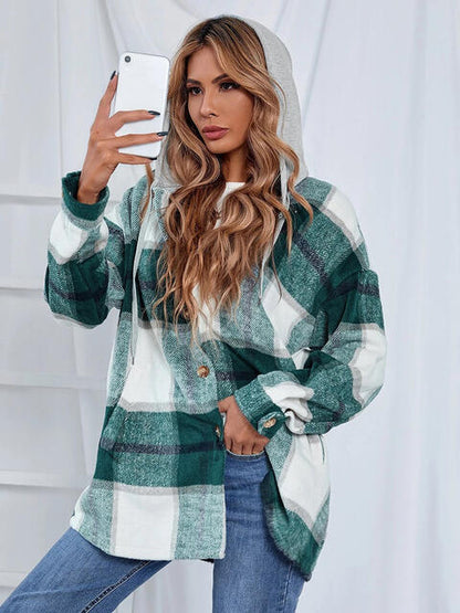 Pretty in Plaid Hooded Jacket with Pockets