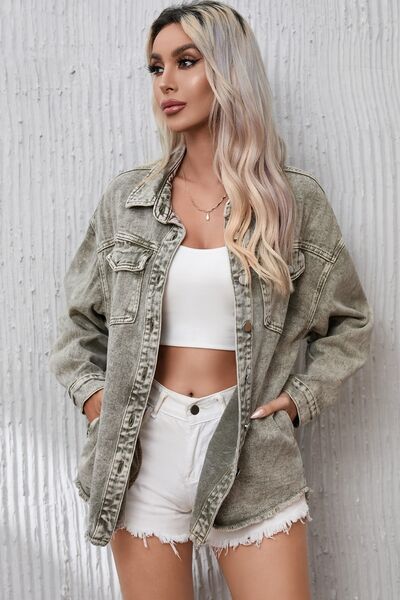 Mist Green Denim Jacket