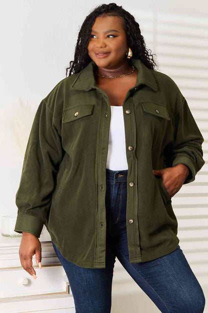 Cozy Girl Army Green Button Down Shacket