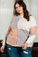 Plus Size Peach Color Block Top