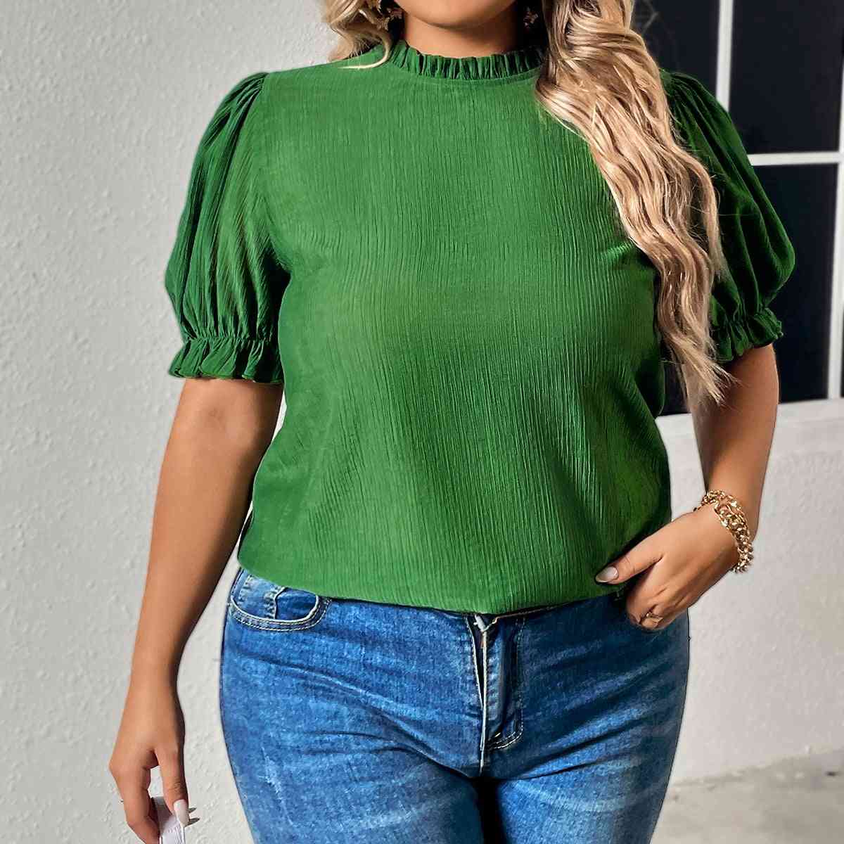 Evergreen High Neck Blouse