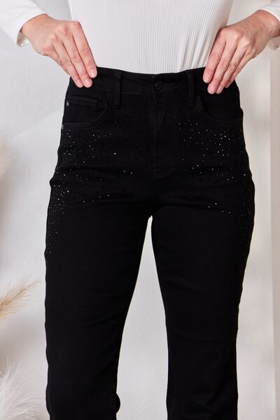 Judy Blue Rhinestone Embellishment Slim Jeans