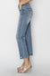 RISEN Full Size High Waist Distressed Cropped Jeans