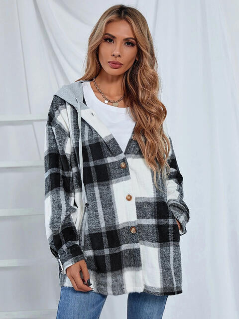 Pretty in Plaid Hooded Jacket with Pockets