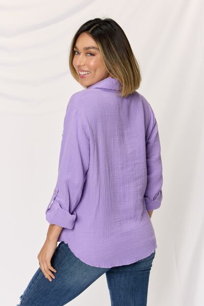 Zenana Textured Lavender Shirt