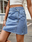 Misty Blue High Waist Denim Skirt