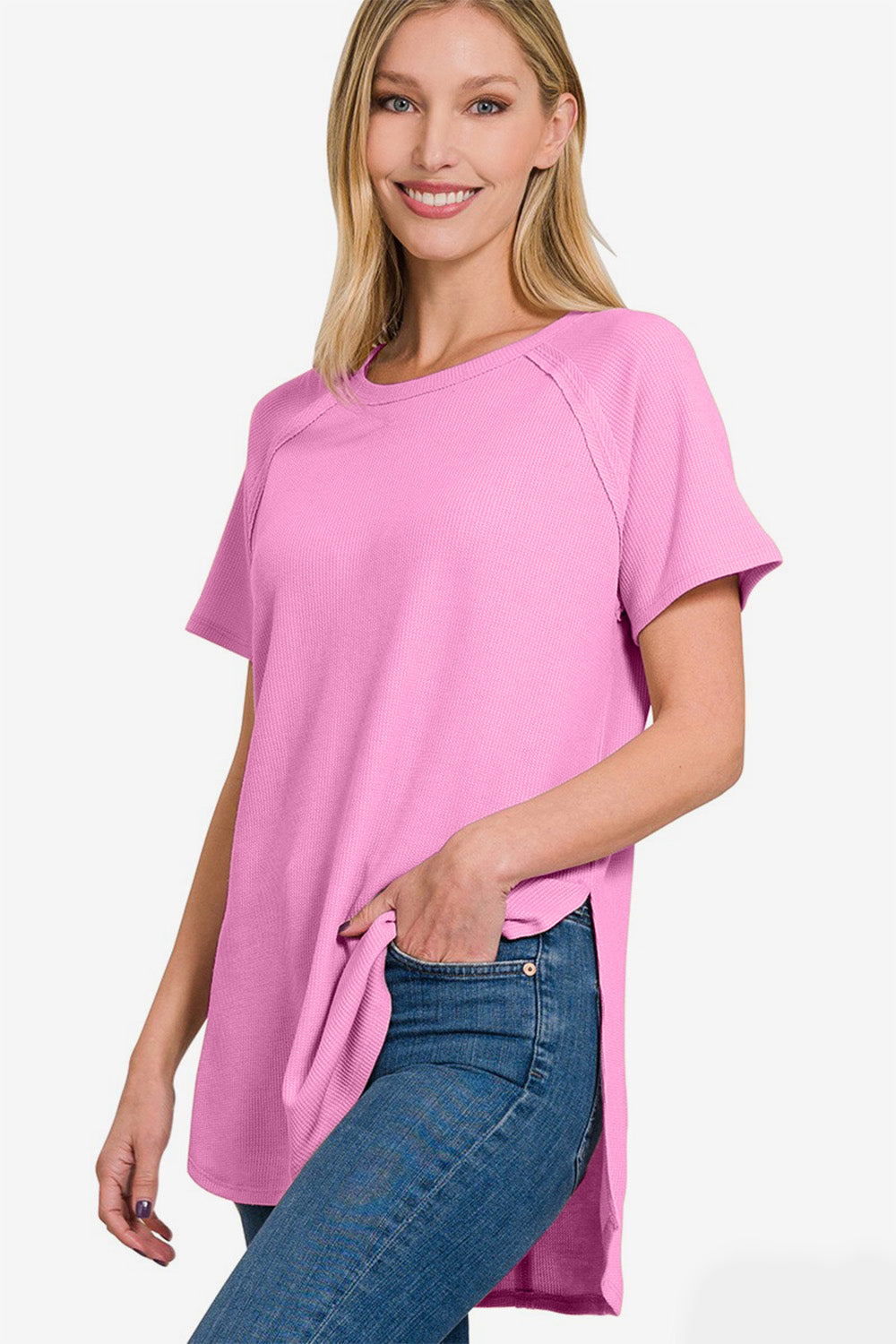 Zenana Side Slit Mauve Top