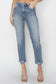 RISEN Full Size High Waist Distressed Cropped Jeans