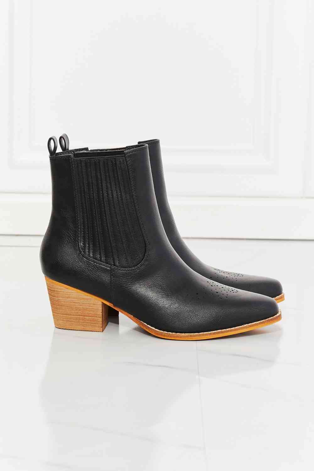 Love the Journey Black Stacked Heel Chelsea Boot