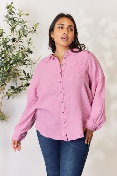 Zenana Mauve Textured Shirt