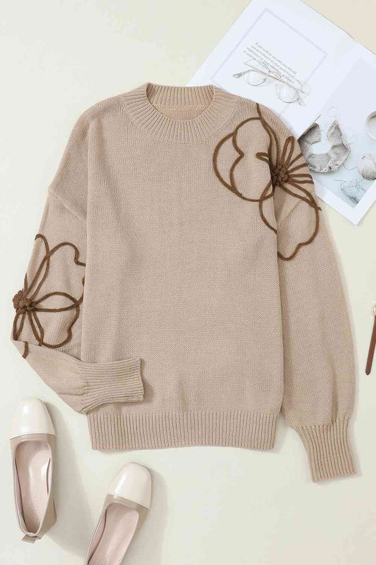 Neutral Flowers Sweater