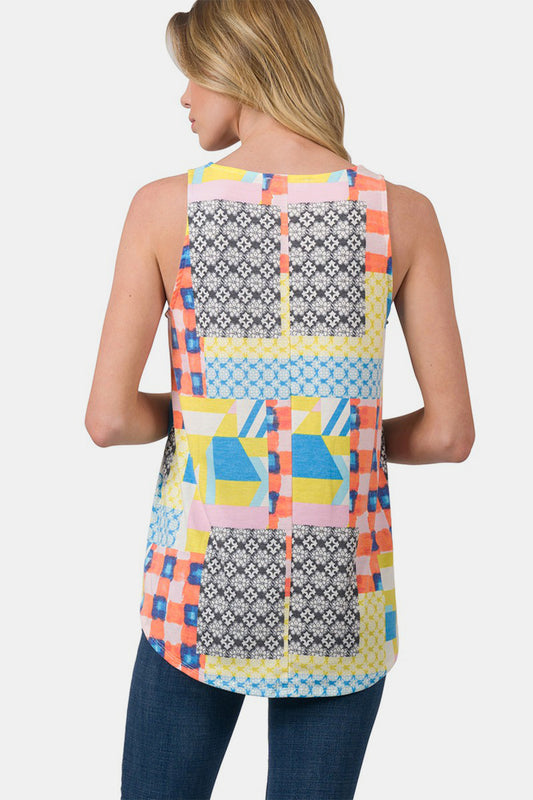 Zenana Abstract Sleeveless Top