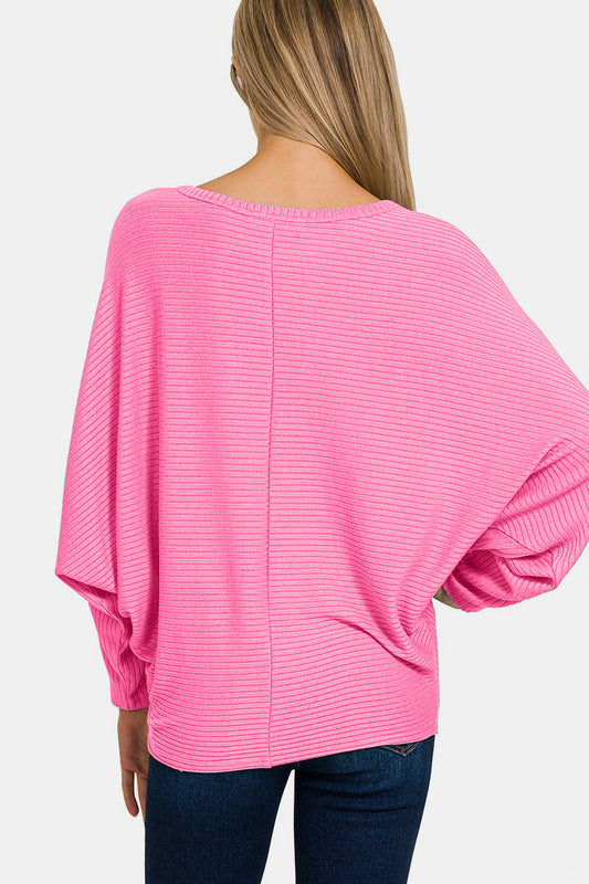 Zenana Candy Pink Long Sleeve Top