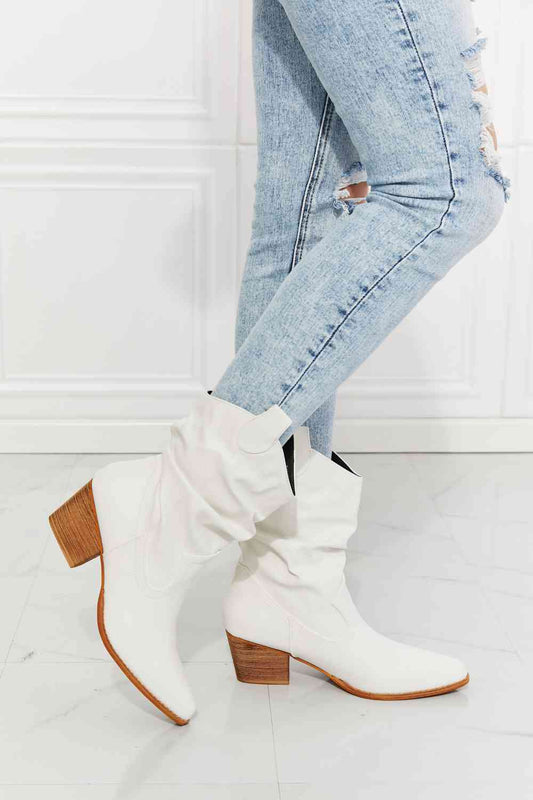 White Better in Texas Scrunch Cowboy Boots