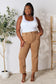 Risen Cocoa High Waist Straight Jeans with Pockets