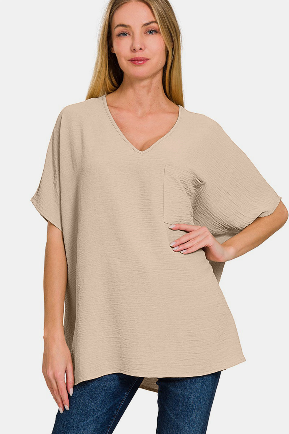 Zenana Textured Mocha Top