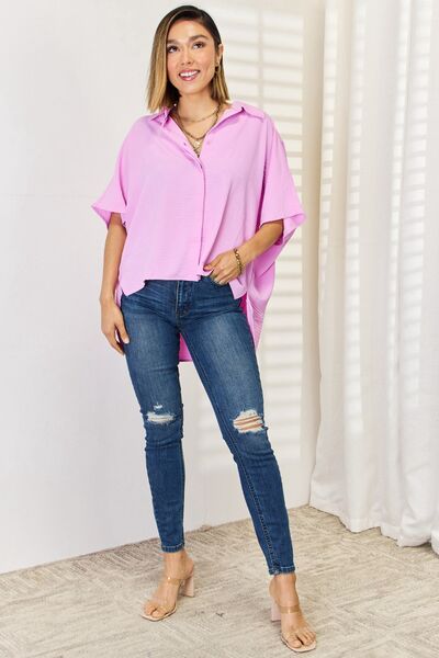 Zenana Textured Mauve Top