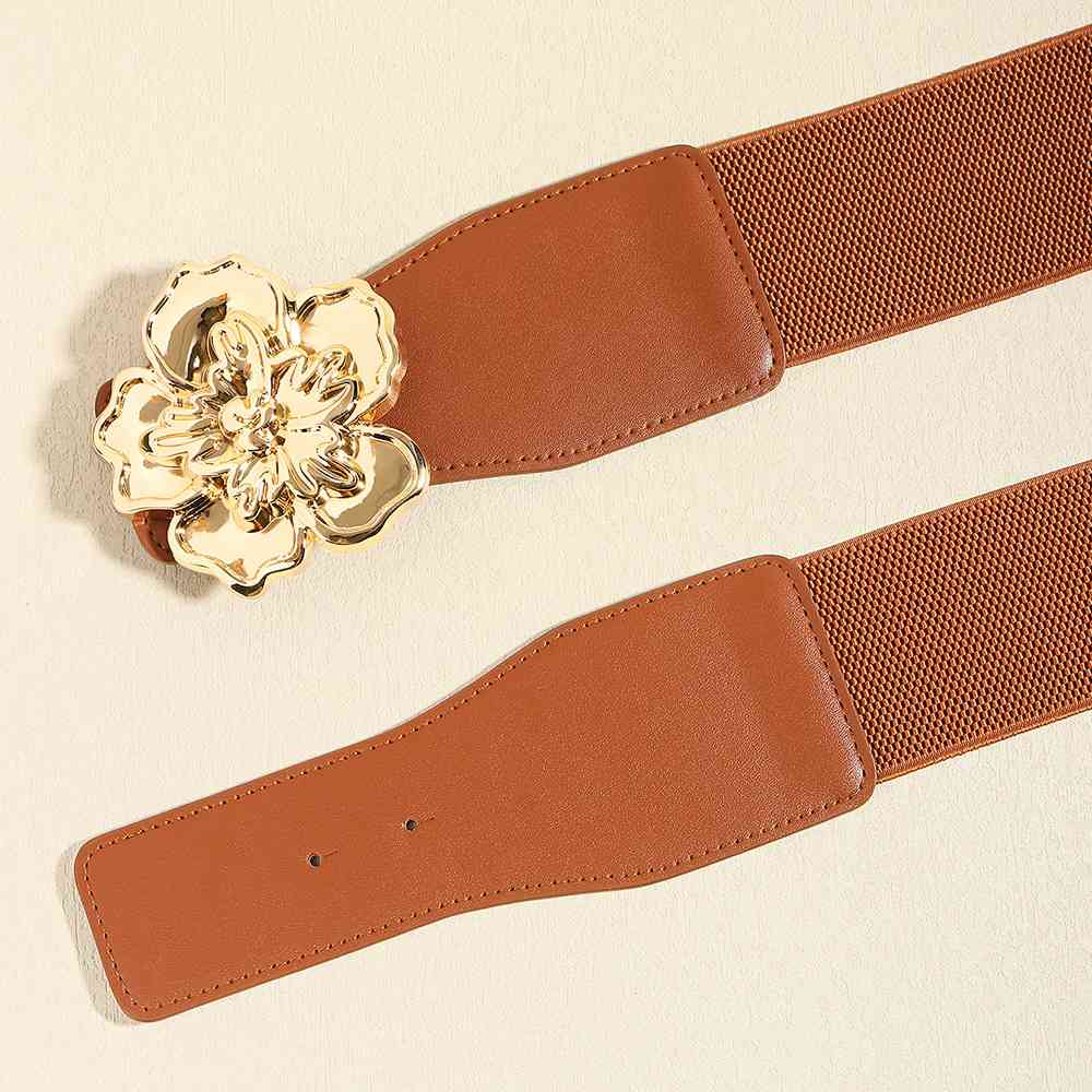 Flower Buckle Elastic Belt