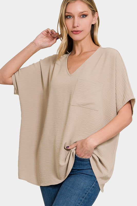 Zenana Textured Mocha Top