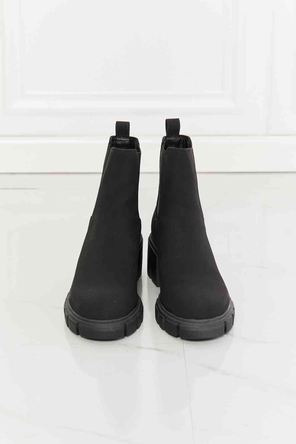 Work For It Matte Black Lug Sole Chelsea Boots