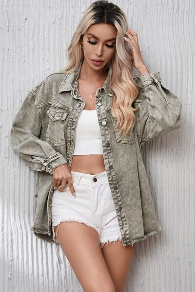 Mist Green Denim Jacket