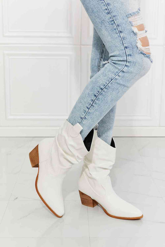 White Better in Texas Scrunch Cowboy Boots