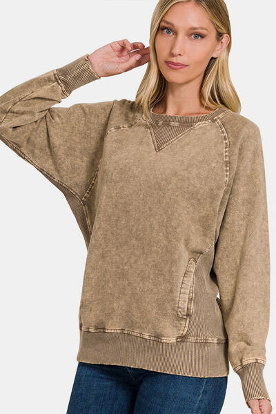 Zenana Mocha Sweatshirt