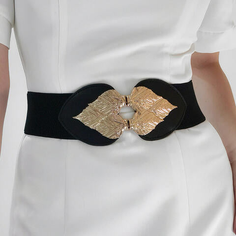 Leaf Me Alone Buckle Elastic Belt