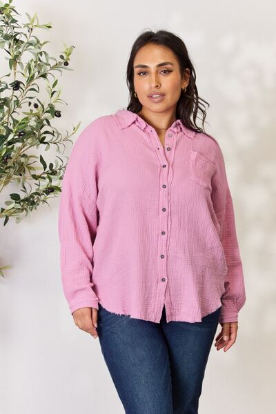 Zenana Mauve Textured Shirt