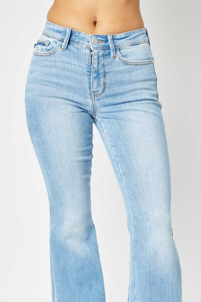 Judy Blue Raw Hem Flare Jeans