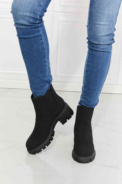 Work For It Matte Black Lug Sole Chelsea Boots