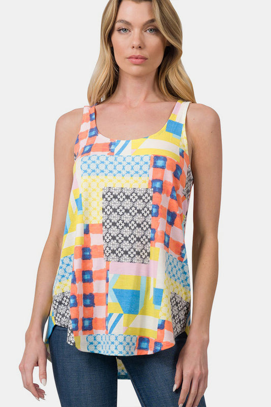 Zenana Abstract Sleeveless Top